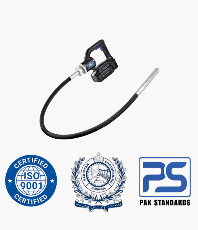 SuperHandy Concrete Vibrating Power Tool, 13k VPM, 4.9’ Ft Flex Hose Immersion Shaft, Cement Vibrator, Cordless Handheld 48V 2Ah Battery, Brushless Motor - Remove Air Bubble, Level & Mix Concrete